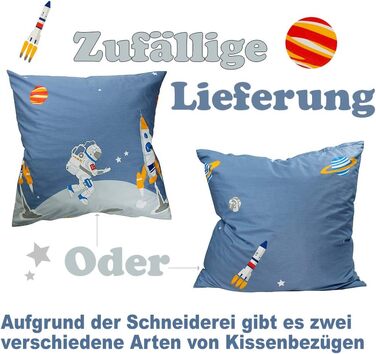 Дитяча постільна білизна 135x200 Постільна білизна для дітей хлопчиків з малюнком космонавта і ракети 100 бавовна 80x80см Наволочк