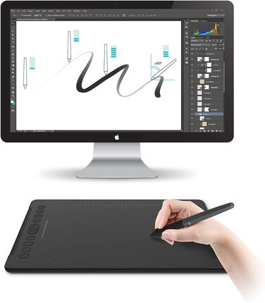 Графічний планшет HUION Inspiroy H950P, графічний планшет Huion з 8 спеціальними кнопками, 8192 рівні безбатарейного пера з функцією нахилу, панель для малювання, сумісна з ПК та пристроєм Android (11 x 6.875 дюймів)