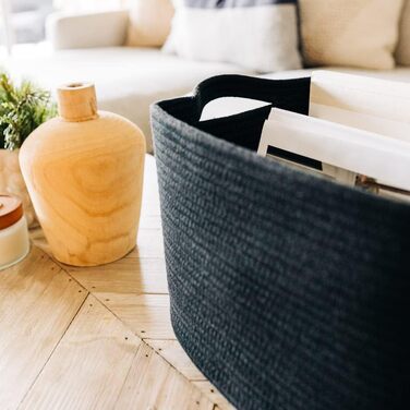 Кошик для зберігання OrganiHaus, чорний, місце для зберігання туалетного паперу, дитячий кошик для зберігання, плетений кошик, кошик для сходів, кошики та контейнери, маленький кошик для білизни, плетені кошики для зберігання, 35x23 см, чорний