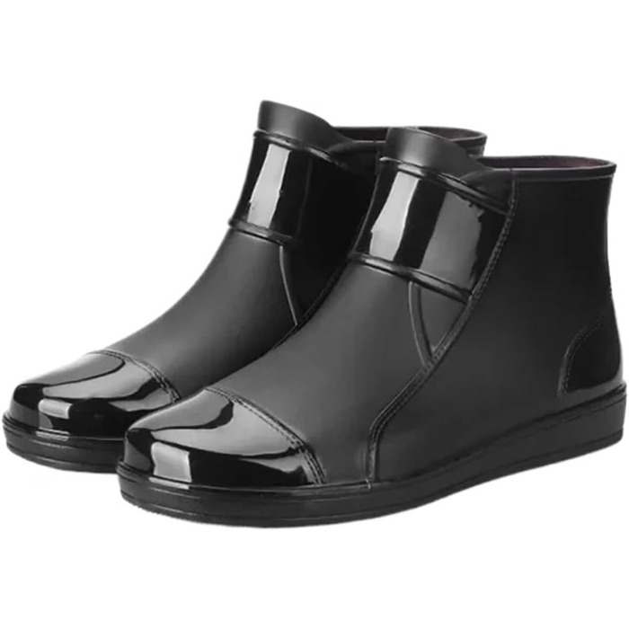 Чоловіче гумове взуття, чоловічі гумові чоботи, коротке гумове робоче взуття для вулиці, водонепроникне, бавовняне, тепле, чорне, розмір EU 41