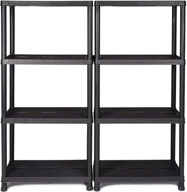 Стелаж Ondis24, полиця для зберігання, 60 x 30 x 131 (В) см, 12-дюймовий вставний стелаж, пластик, антрацит, максимальне навантаження 80 кг - подвійна упаковка 60 x 30 x 138 см