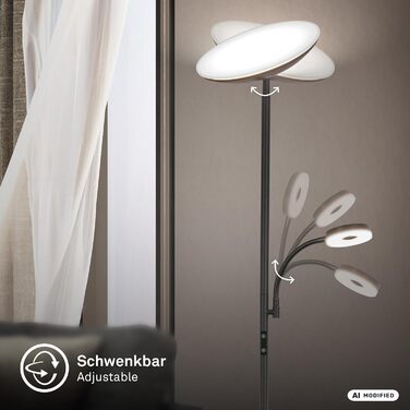 Стіль lampa BRILONER з LED-підсвіткою, регулюванням яскравості та температури світла (CCT), з підсвіткою для читання, 180 см, матовий чорний
