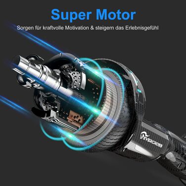 Гіроскутер EVERCROSS 6,5" з сидінням – самобалансуючий самокат з Bluetooth та світлодіодним підсвічуванням, з ховеркартом та акумулятором 4Ah, для дітей, хлопчиків та дорослих, вуглецеве волокно