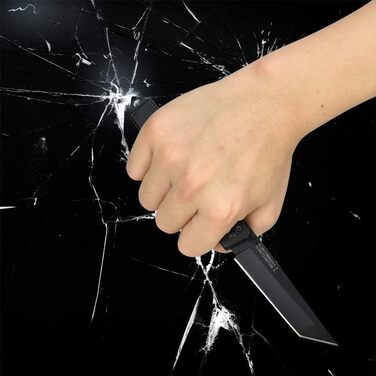 Складний ніж NedFoss DG-BK Tanto, гострий ніж Tanto, одноручний ніж 9 см з піхвами, рогатка рогатка з гумовою стрічкою, рогатка ро