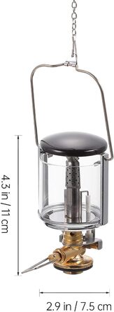 Газовий кемпінговий ліхтар Healeved, портативний ліхтар для намету на відкритому повітрі, виготовлений з міцного матеріалу, підходить для плоских та довгих газових балонів, тепле освітлення для кемпінгу та подорожей