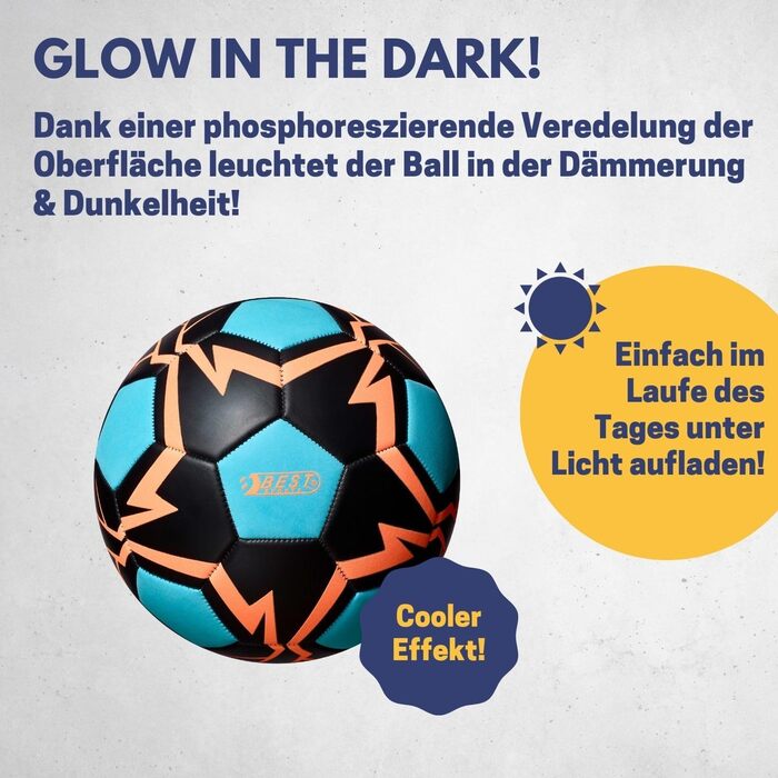 Найкращий спортивний м'яч, що світиться в темряві, розмір 5 I м'яч, що світиться в темряві для дітей та дорослих I м'яч, що світиться в темряві з ПВХ I м'яч, що світиться в темряві з фосфоресцентним ефектом I м'яч, що світиться в темряві для дітей M синій