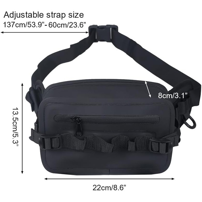 Рибальська сумка DONGKER, водонепроникна поясна сумка IPX7, рибальська сумка на задній частині з герметичною застібкою-блискавкою та регульованим плечовим ременем для зовнішньої риболовлі нахлистом, біг, спортивний зелений