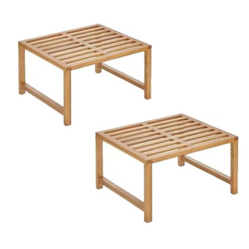 Кухонна полиця Yisen, кухонний органайзер, тримач для спецій, штабелюється, органайзер для полиць з масиву ясена для кухні, для ванної кімнати (комплект з 2 шт.)