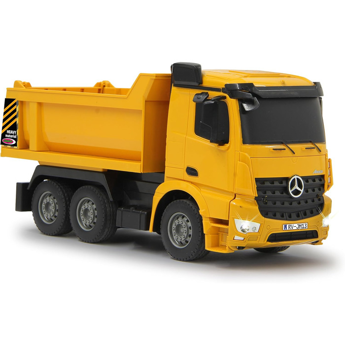 Самоскид Mercedes Arocs 126 2.4G - кузов піднімається/опускається, передня фара, профільовані гумові шини, жовтий, 405108 -