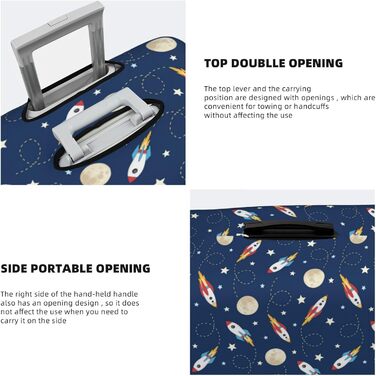 Чохол для валізи Ракета в космосі BAFAFA, захисний еластичний чохол від подряпин і пилу для багажу, чорний, розмір 85