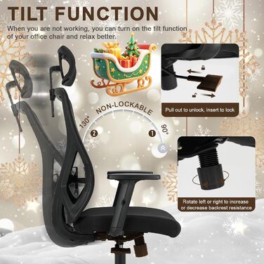 Ергономічне офісне крісло Storeo Imp, велике, до 150 кг, сітка, чорне