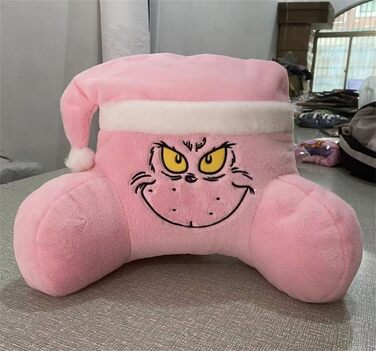 Подушка для читання Грінч, різдвяна м&39яка подушка, подарунки для ліжка, дивана, тумбочки, подушка для підтримки попереку (рожева)