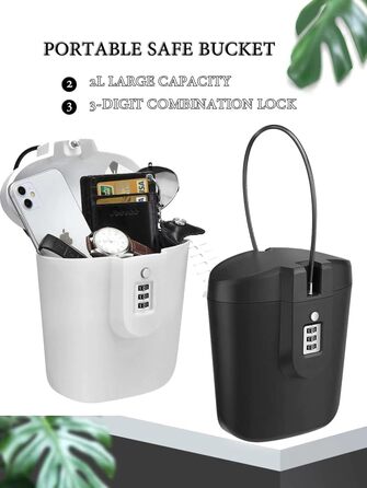 Портативний замок для відра, сейф Cipher, протиугінний, 3-значний кодовий замок, для використання на вулиці, пляжу, автомобіля, каравану, кемпінгу, спорту, подорожей, шопінгу (рожевий)