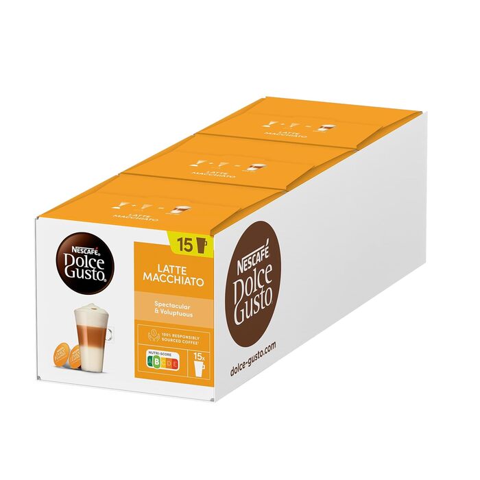 Кава NESCAF DOLCE GUSTO Latte Macchiato в капсулах 3 упаковки (3 х 30 капсул)