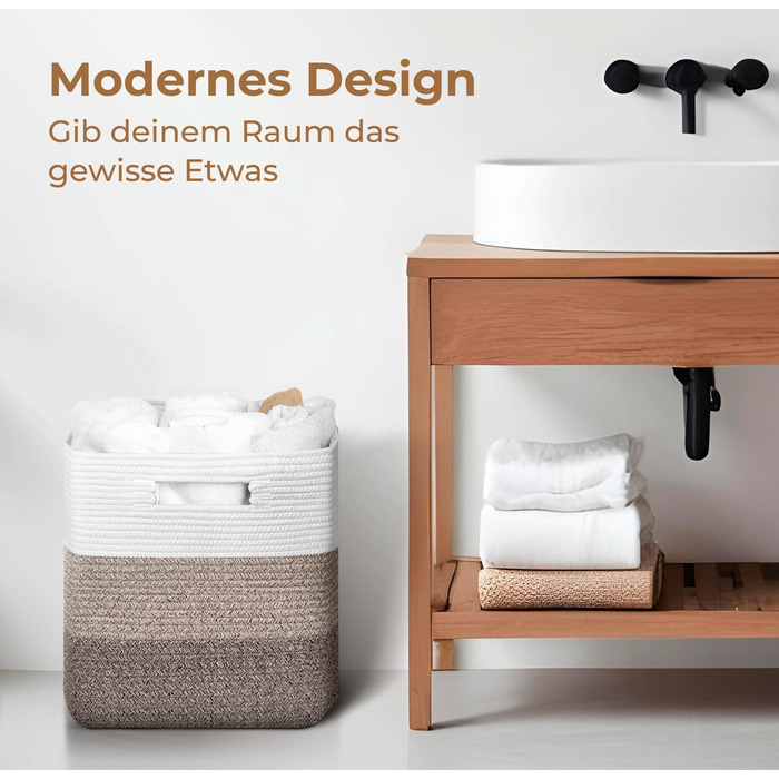 Великий кошик для зберігання - Прямокутний бавовняний кошик з ручкою - Великий кошик для ковдр, Вітальня - 46x36x30 см - Градієнтний жовтий - Плетений кошик для білизни - Зберігання іграшок, Дитяча кімната - 46x36x30 см Градієнтний жовтий