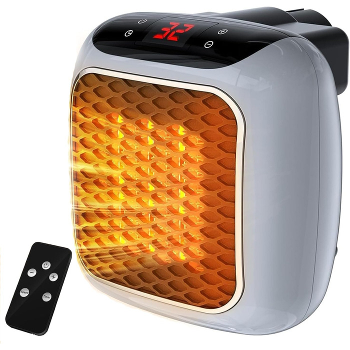 Підключається до мережі з вентилятором та дистанційним керуванням, міні-керамічний вентилятор для ванної кімнати, енергозберігаючий, тихий обігрів, променевий обігрівач потужністю 1200 Вт з 12-годинним таймером, термостатом та захистом від перегріву для с