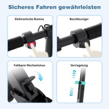 Дитячий електросамокат RCB R15 (8-12-16 років) - до 20 км/год, максимальний запас ходу 16 км, складний електросамокат для дітей, подарунок для підлітків, чорно-синій