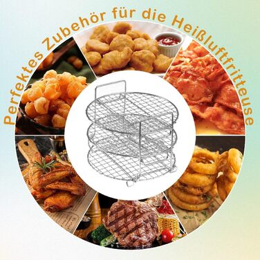 Стійка для Ninja Air Fryer MAX AF160EU.304 Нержавіюча сталь 3-шаровий дегідратор Решітка для гриля Аксесуари для Ninja Air Fryer MAX AF160EU(Зареєстрований патент)