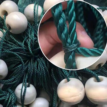 Рибальська сітка 2 x 5 м / 2 x 10 м / 2 x 15 м Рибальська сітка з грузилом та поплавковим неводом для річок, озер та мілководних морів