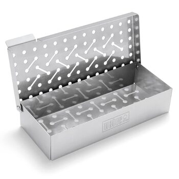 Коптильня Weber Rucherbox (24 x 12 x 5 см) з нержавіючої сталі з вентиляційними отворами для газових грилів, срібляста (7576)