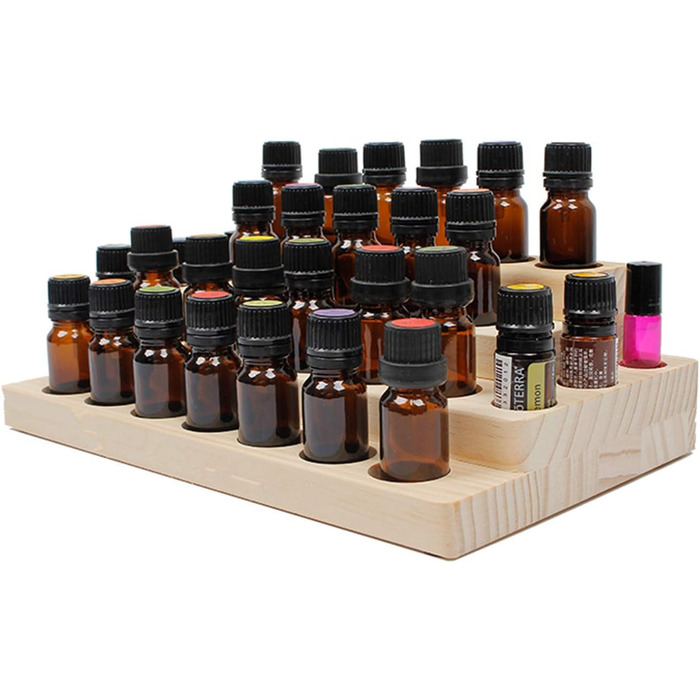 Зберігання масел Doterra, зберігання ефірних масел, тримач підставки для ефірних масел, дерев'яна коробка-органайзер на 30 отворів для зберігання лаку для нігтів, ароматичних масел, ефірних масел