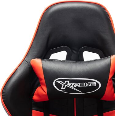 Ігрове крісло з підставкою для ніг, офісне крісло, ігрове крісло, письмове крісло, обертове крісло, чорно-червона штучна шкіра