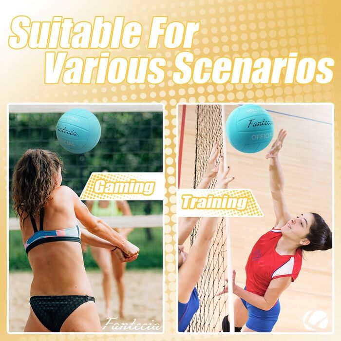 Волейбольний м'яч для пляжу, басейну та тренувань, розмір 5, включаючи насос