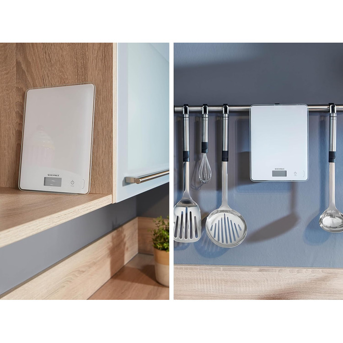 Кухонні ваги Soehnle Page Compact 300 білі, цифрові кухонні ваги до 5 кг, ваги зі зручним для читання РК-дисплеєм, цифрові ваги з