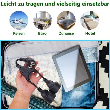 Адаптер короткої кабельної розетки 2 в 1, подвійна вилка для розетки, подовжувач розетки 2-стороння розподільна розетка, багатораз