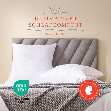 Подушка Pullman 80x80 см - подушка з мікрофібри готельної якості для всіх положень сну, зручна подушка для алергіків з наповнювачем 1000 г, сертифікована подушка для ліжка Oeko-Tex (80 x 80) 80x80 см 1