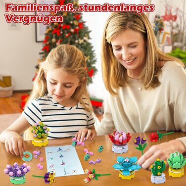 Адвент-календар peiranup 2025 Конструктор Квіти та Сукуленти, для творчості