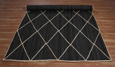 Килимок CASAVANI Kilim, 22,9 x 30,5 см, чорно-бежевий, тканий джутовий килим, для приміщень і вулиць, плоске плетіння, зони з висо