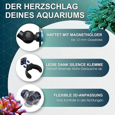 Циркуляційний насос Tunze Turbelle nanostream 6015 I Насос з витратою 1800 л/год I Пропелерний насос з магнітним тримачем та безшумним затискачем для скла товщиною до 12 мм I Водяний насос для акваріумів
