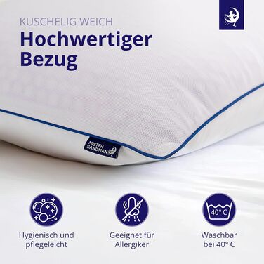 Подушка Mister Sandman 40x80 см Ергономічна подушка для сну з піною з ефектом пам&39яті та інноваційною сіткою Honeycomb GelFlex Для сну на боці, спині та животі Дихаюча та гіпоалергенна