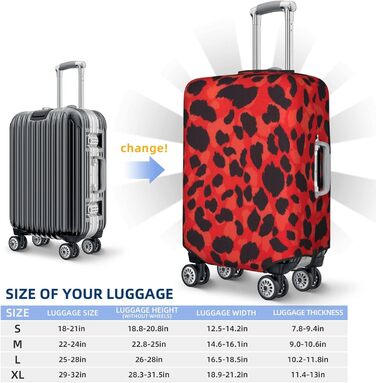 Чохол для багажу Леопард (чорний), еластичний захист від подряпин та пилу, розмір 95 см