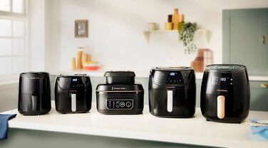 Аерофритюрниця Russell Hobbs XL 5.5 л Multi Аерофритюрниця, гриль та мультиварка SatisFry (можна мити в посудомийній машині, верхній і нижній нагрів, без струшування, повільна плита, випічка тощо, включаючи пластину для гриля) 26520-56