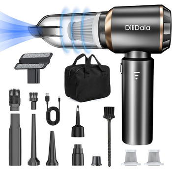 Акумуляторний ручний пилосос DiliDala Акумуляторний, 22000PA автомобільний пилосос з високою потужністю, 4-в-1 акумуляторний автом