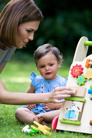 Іграшка для ходьби EverEarth, виготовлена з екологічно чистої деревини Сприяє розвитку ходьби та моторики у малюків Зручна для дітей іграшка з безпечними фарбами на водній основі EE30949