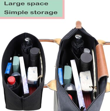 Вставка-органайзер для гаманця Longchamp Le Pliage 1028black-M для сумки-портфеля середнього чорного кольору