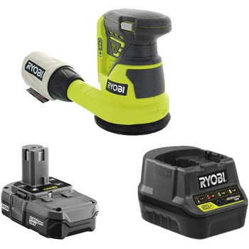 Довільна орбітальна шліфувальна машина, 18 В, акумулятор ONE, 125 мм, комплект 2,0 Ач, 18-0