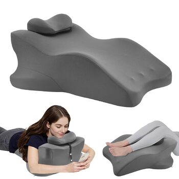 Подушка 4 в 1 для підняття ніг, піна з ефектом пам&39яті, ергономічна комфортна подушка, покращує кровообіг, подушка для ніг, стоп, спини, дивана, ліжка (сіра)