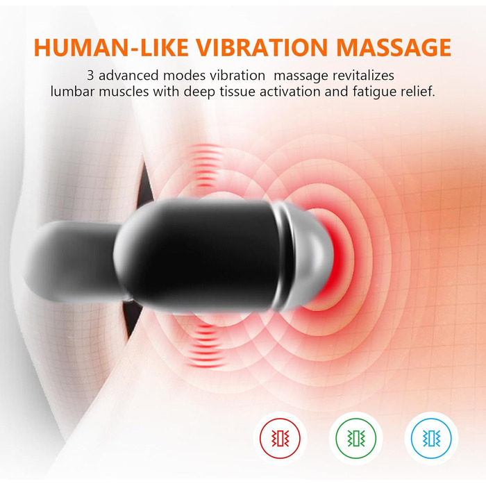 Електрична подушка для поперекової підтримки з підігрівом та вібраційним масажем, ортопедична подушка з піни з ефектом пам&39яті підтримка попереку при болях у спині, для офісного крісла, автомобіля, ліжка та дивана