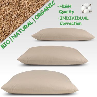Подушка зі спельти, ергономічна, дихаюча, м&39який бавовняний стьобаний чохол, подушка для шиї з органічним наповнювачем, 30 x 40 см