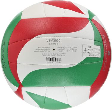 Волейбольний м'яч Molten V5M2000, біло-зелено-чорний, білий/зелений/червоний 5