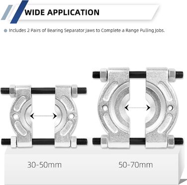 Набір знімачів підшипників Ніж сепаратора для знімача кулькових підшипників Знімач полюсів Знімач коліс Сепаратор 30-70 мм, 14 шт.