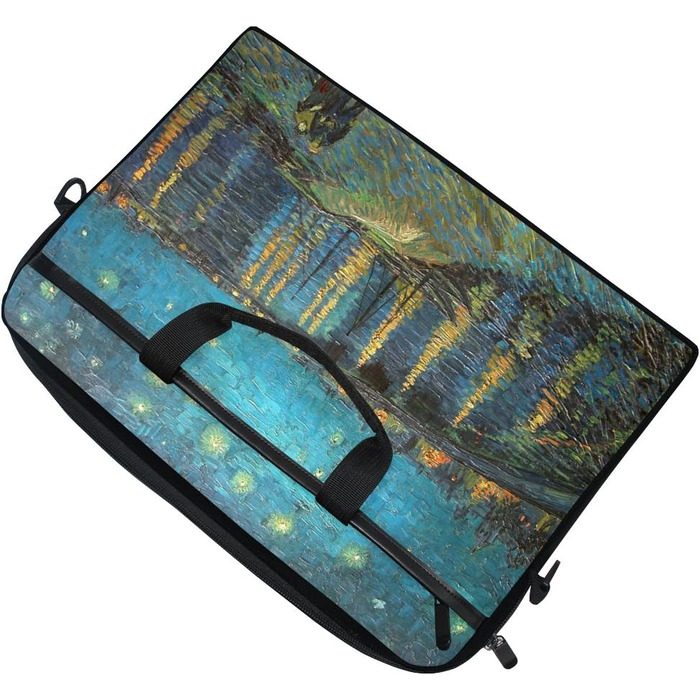 Сумка через плече для ноутбука із зоряною ніччю над Роною від 14 до 15,6 дюймів (35,6 см) з регульованим плечовим ременем для ноут
