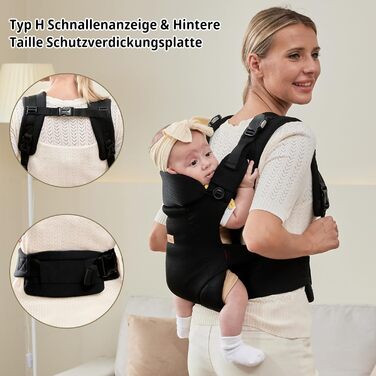 Найкраща люлька-переноска для новонароджених, магнітна люлька 4-в-1 із застібкою та нагрудником із регульованою дихаючою опорою дл