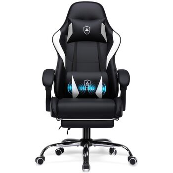 Ігрове крісло GTPLAYER - Ергономічне ігрове крісло з поперековою опорою, регульованою висотою, м&39яке, вантажопідйомність 150 кг, чорне