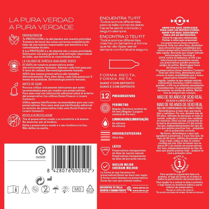 Презервативи Durex Sensitive XL, збільшені, 10 шт