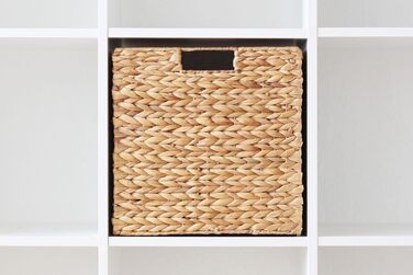 Кошики Kallax, набір з 2 шт. Виріб з натурального водяного гіацинта Ідеально підходить для полиць Kallax 34 x 32 x 32 см Міцний кошик для зберігання Складаний Спеціальна пропозиція